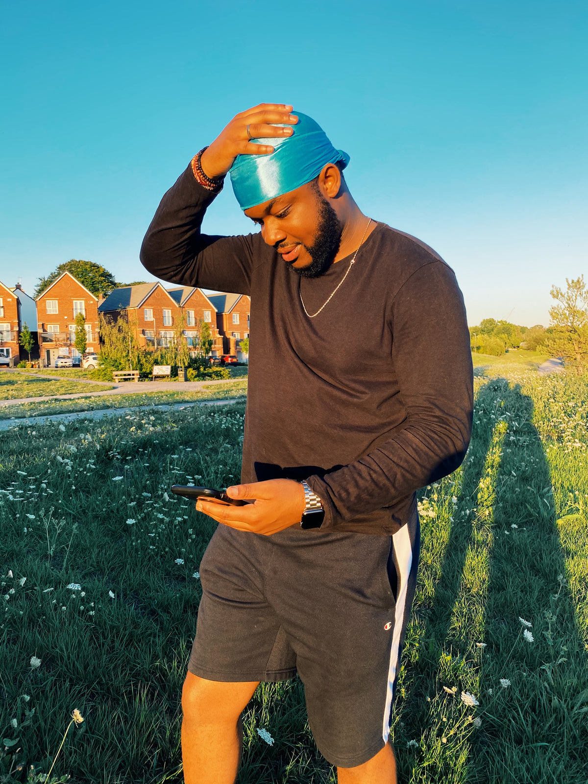 Teal Silk Durag